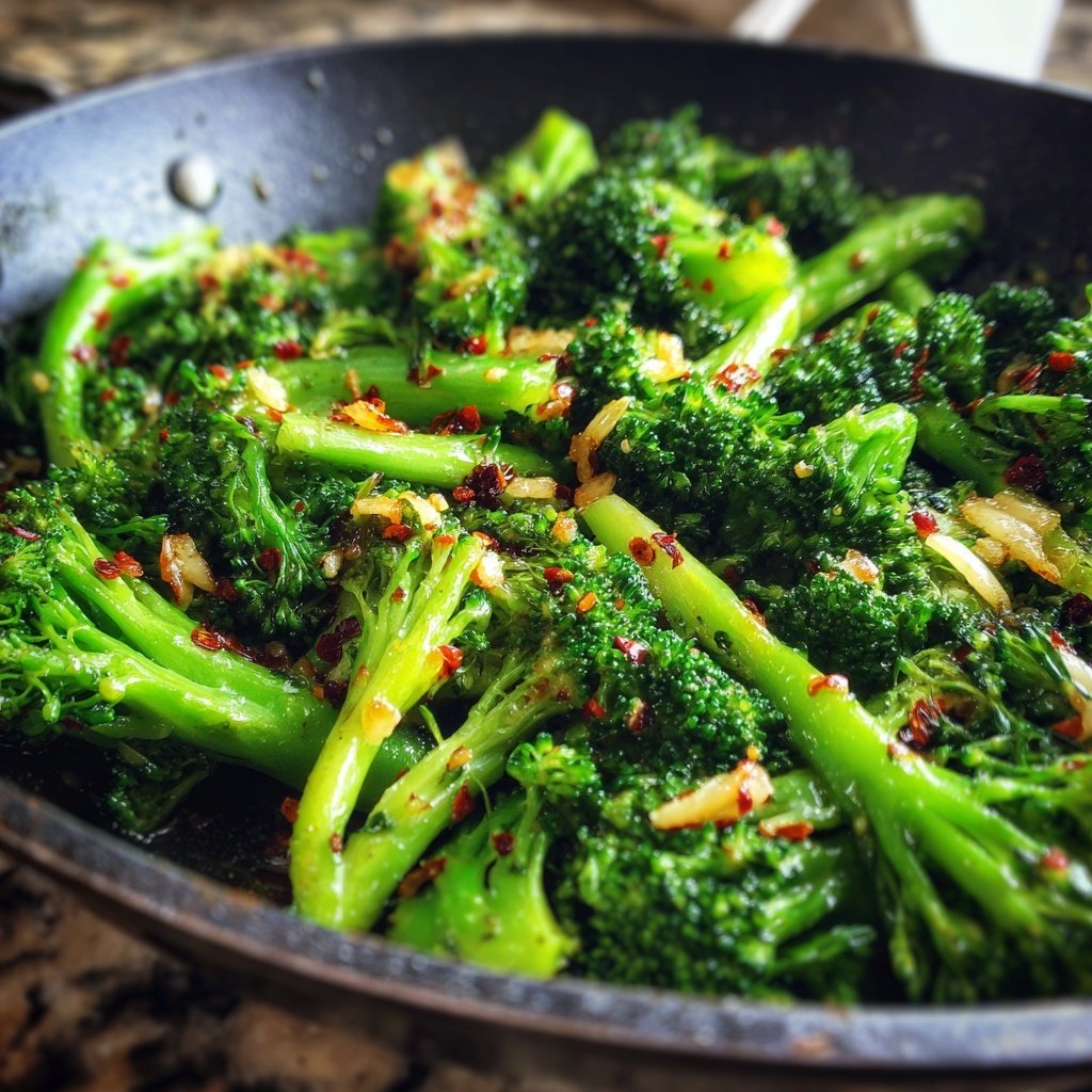 Brokkoli Pfanne Mit Knoblauch