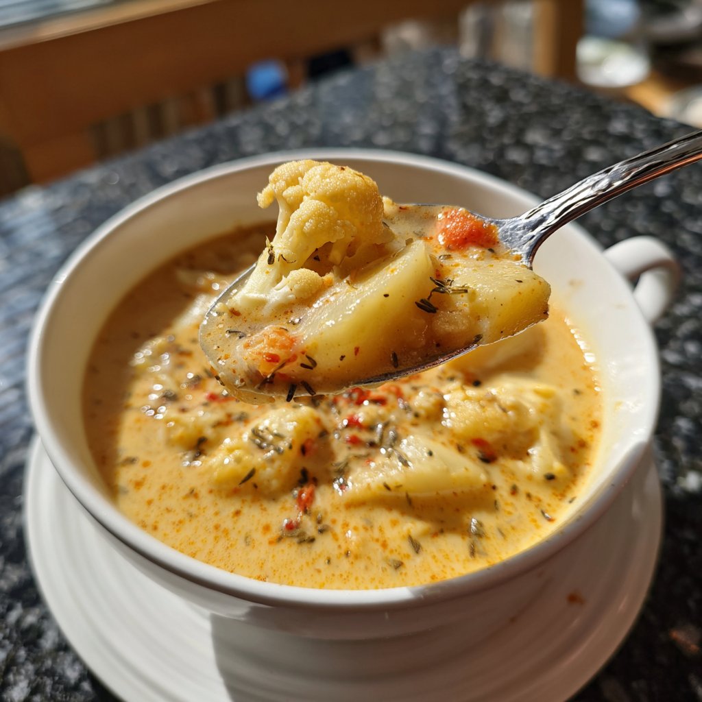 Blumenkohlsuppe mit Kartoffeln