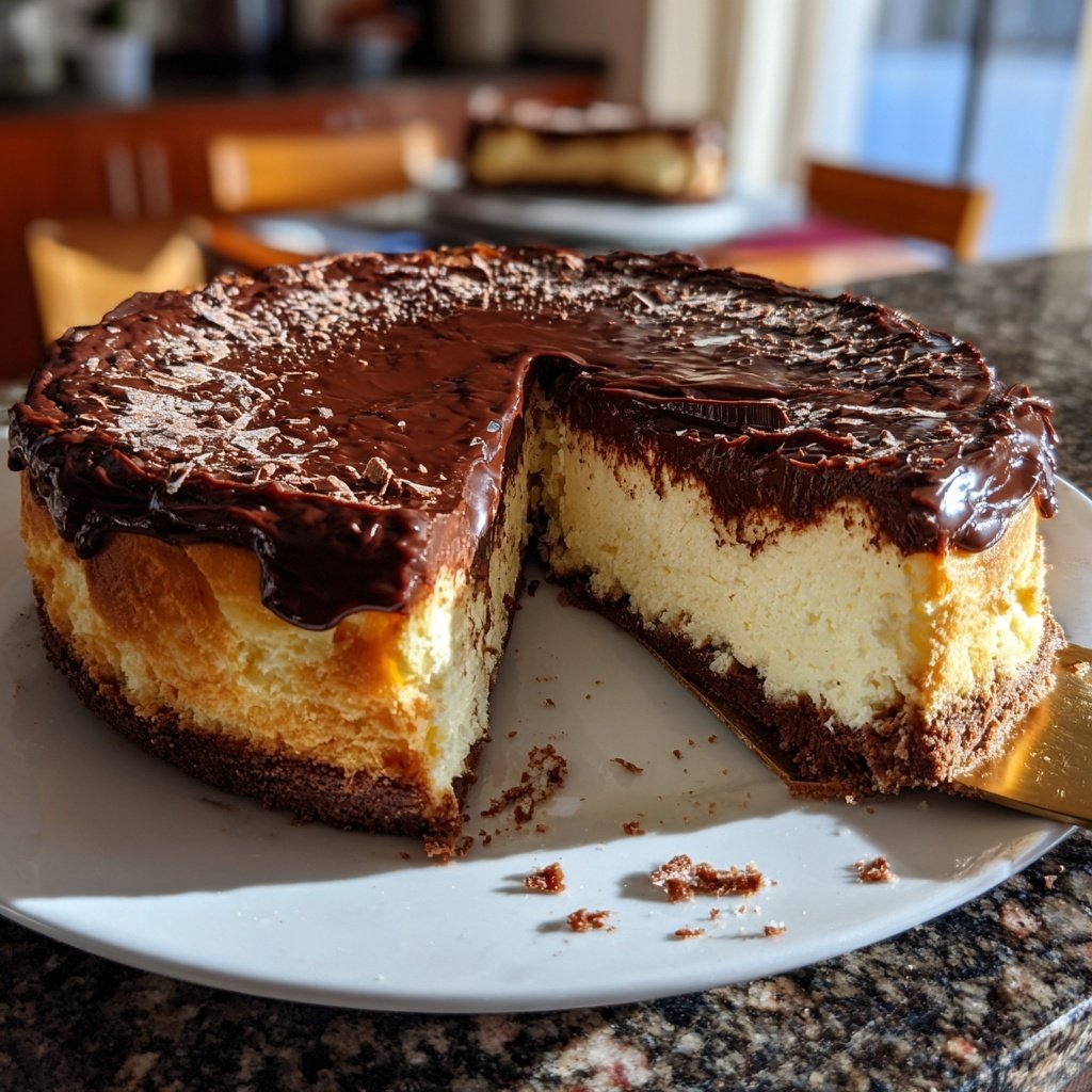 Käsekuchen mit Schokoboden