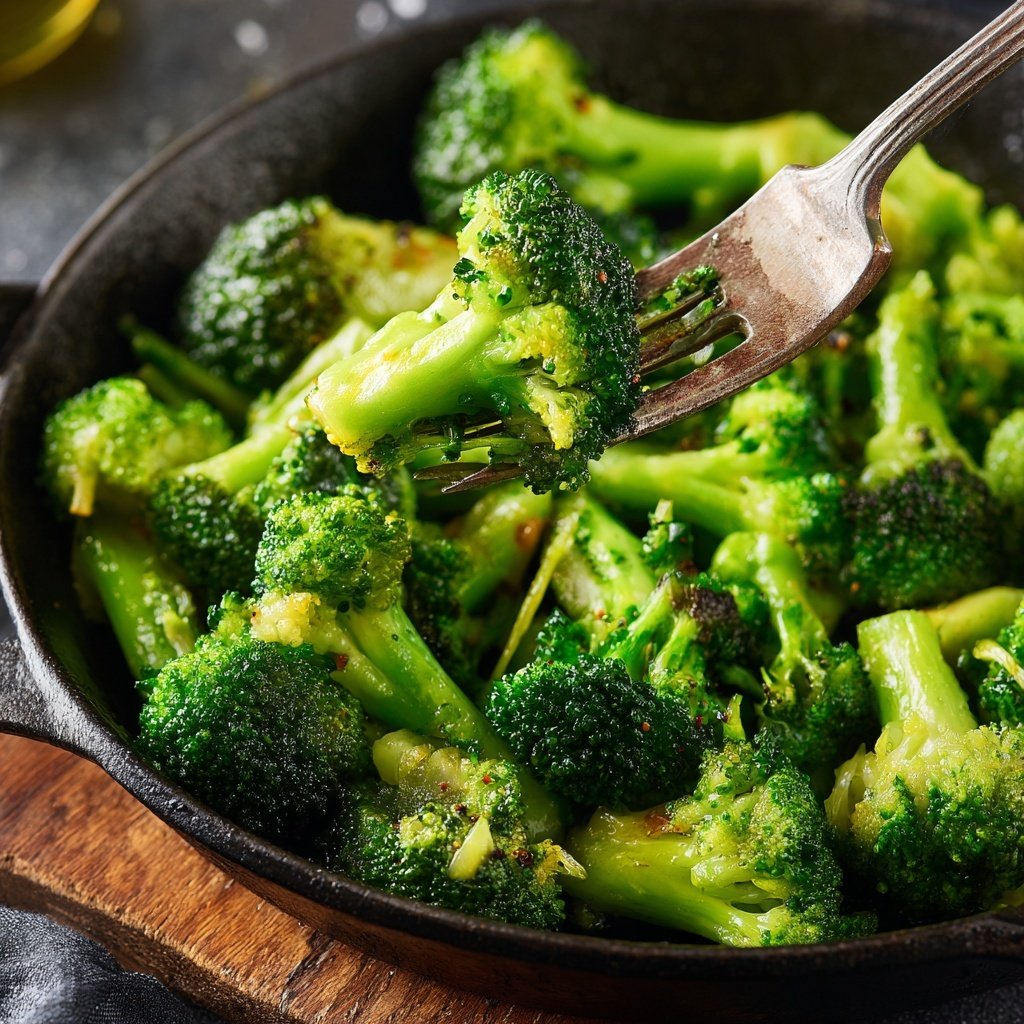 Brokkoli Pfanne Mit Knoblauchöl
