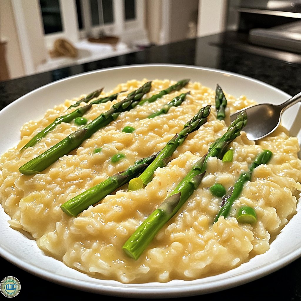 Risotto mit grünem Spargel