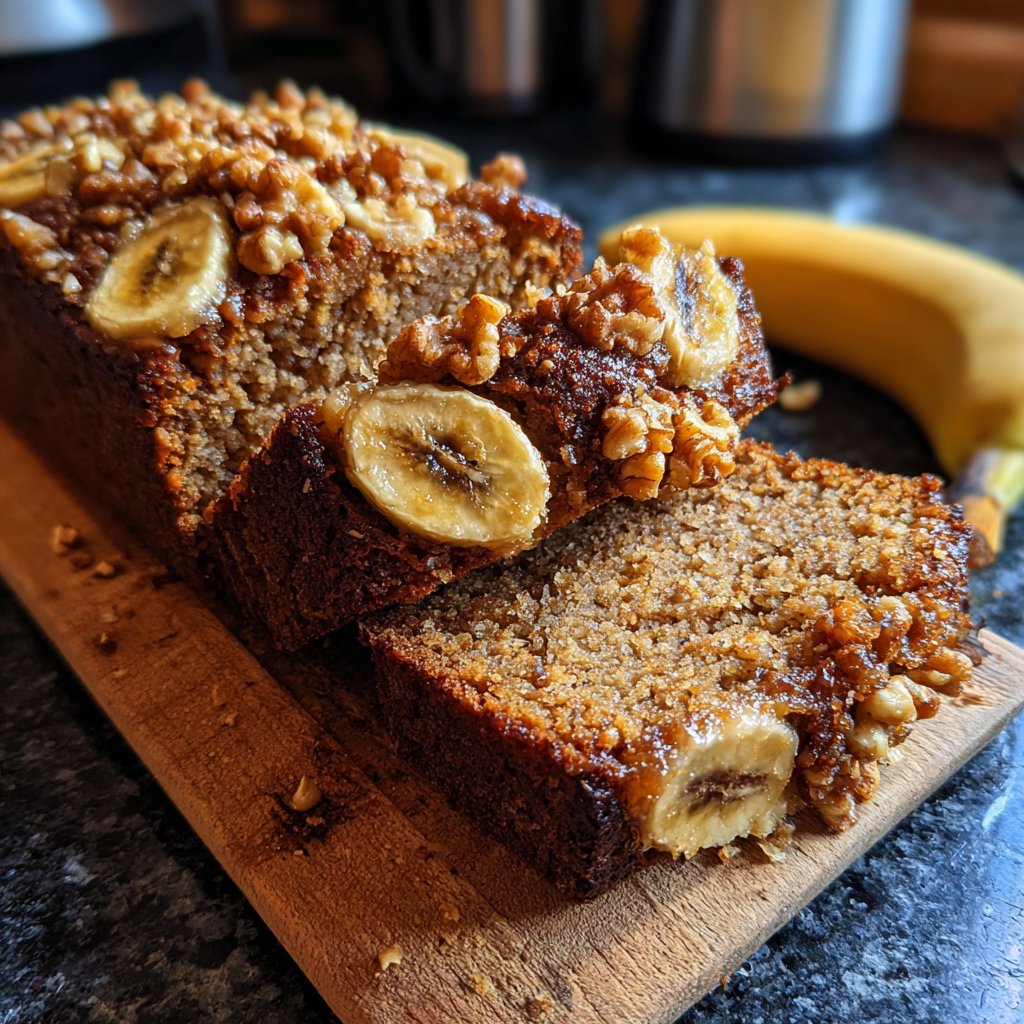 Bananenbrot mit Walnuss-Topping