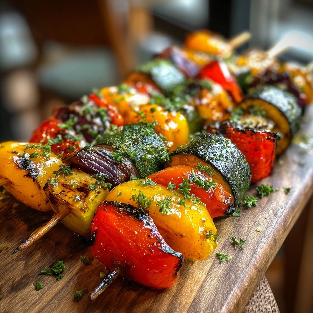 Grillgemüse Spieße Mit Paprika Und Zucchini