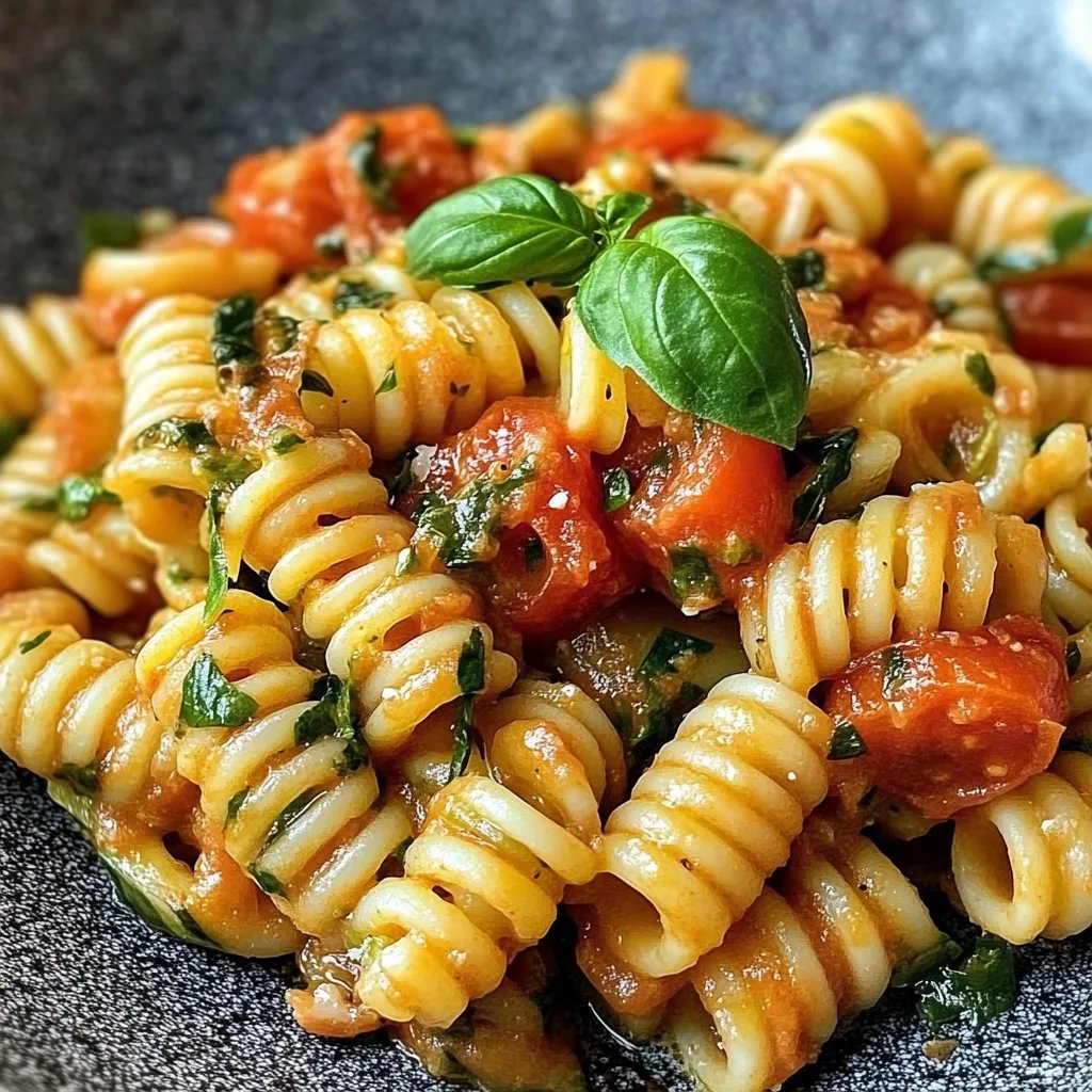 Pasta mit Tomaten und Zucchini