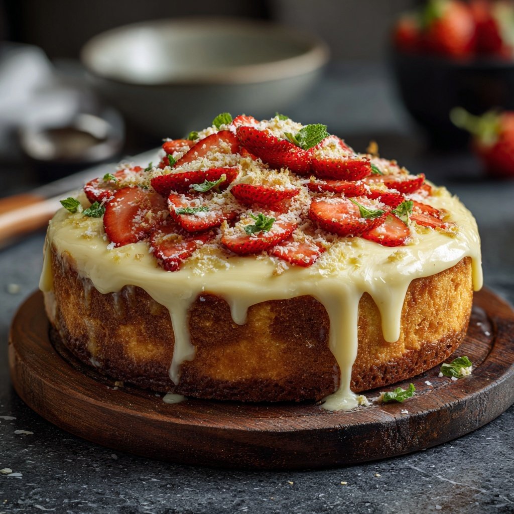 Saftiger Erdbeerkuchen Mit Vanillecreme