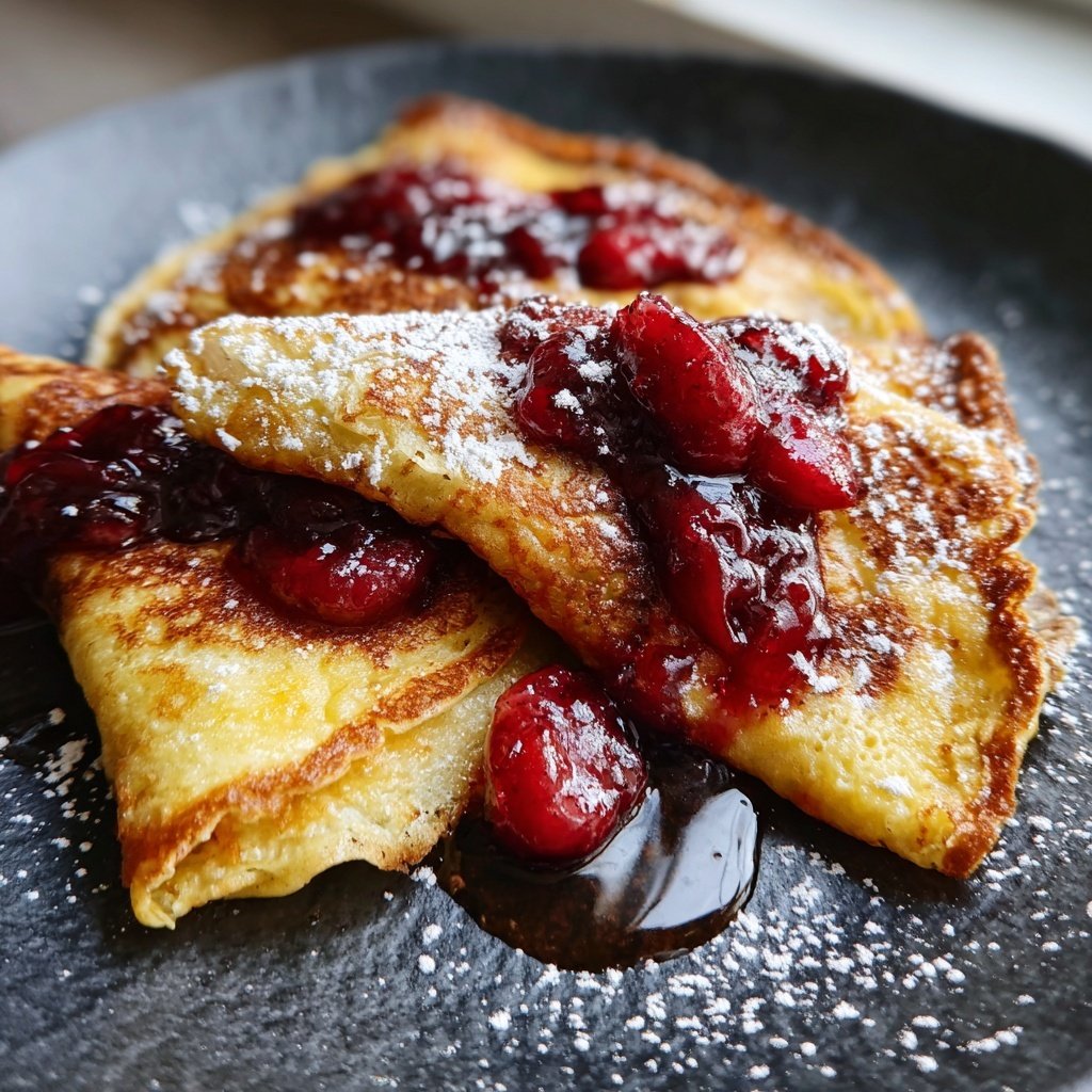 Pfannkuchen mit Zwetschgenkompott