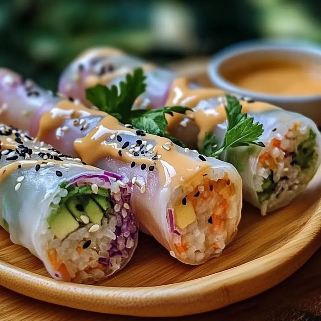 Leckere Sommerrollen mit Erdnussdip