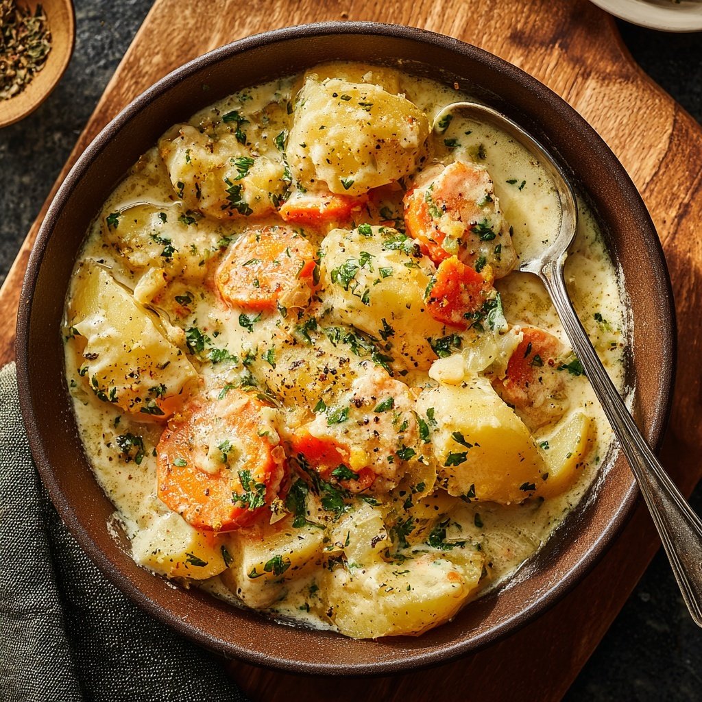 Möhren untereinander – Möhren-Kartoffeln-Eintopf